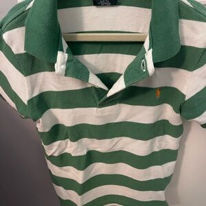 Polo by Ralph Lauren Green and White Striped Polo Shirt